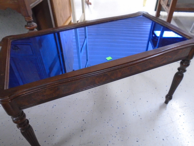 Vintage Blue Mirror Coffee Table