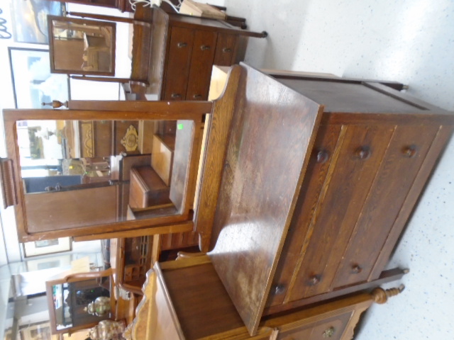 Vintage Oak Dresser and Mirror